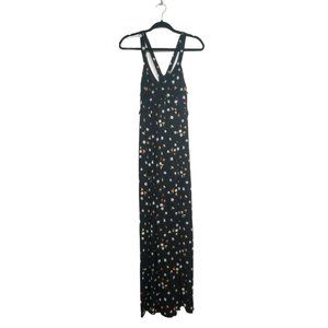 Forever 21 Floral Ruffle Slit Maxi Dress Size Med